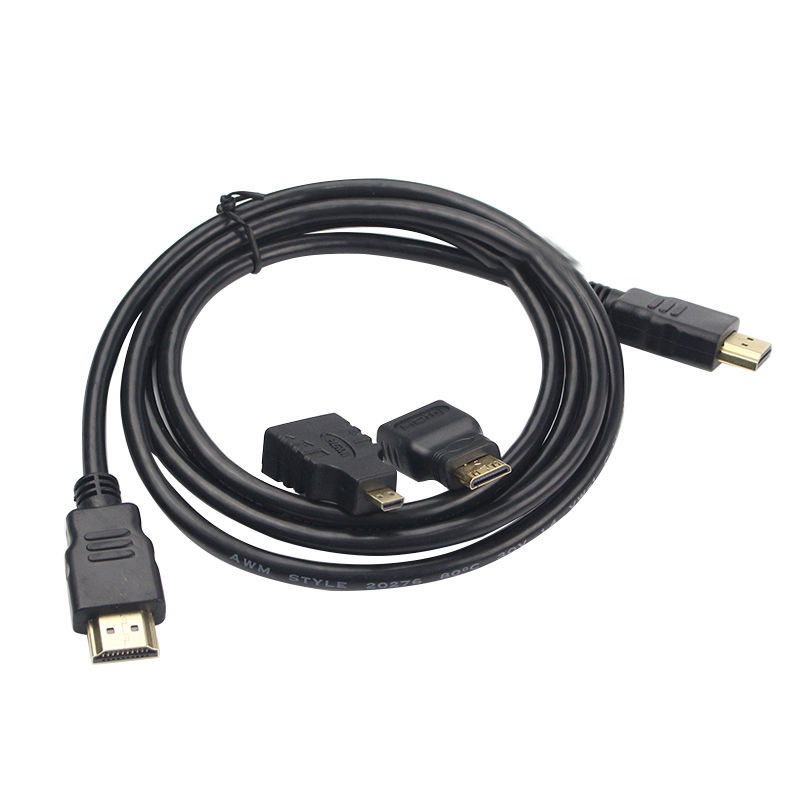 3 In 1 1.5M Multifunctional HDMI To HDMI/Micro/Mini Adapter Cable
