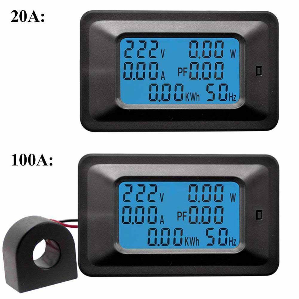 AC110~250V 20A/100A Digital Power Energy Voltmeter Ammeter Wattmeter Tester