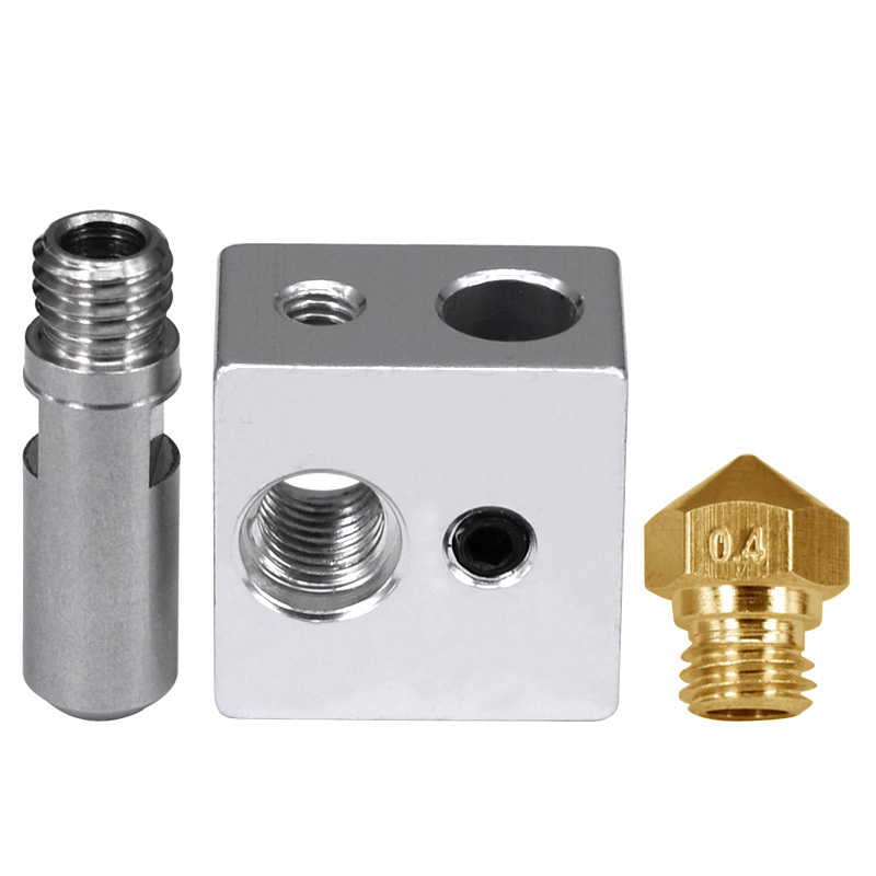 Nozzle + Aluminum Block + Throat MK10 Extruder Kit