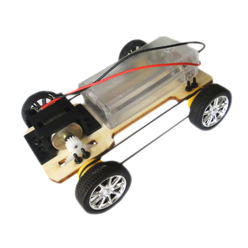 DIY 4WD Wooded Drive Electric Car Toy