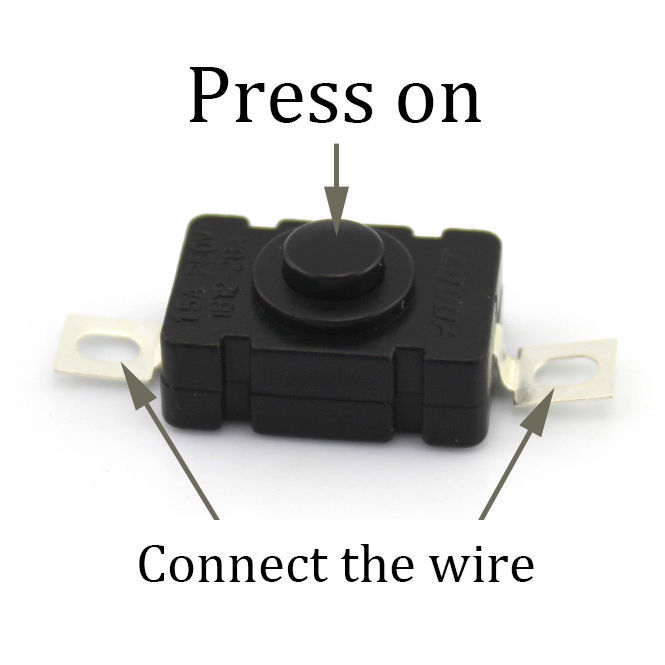 KAN-28 Micro Single-chip Black Square Self-locking Switch