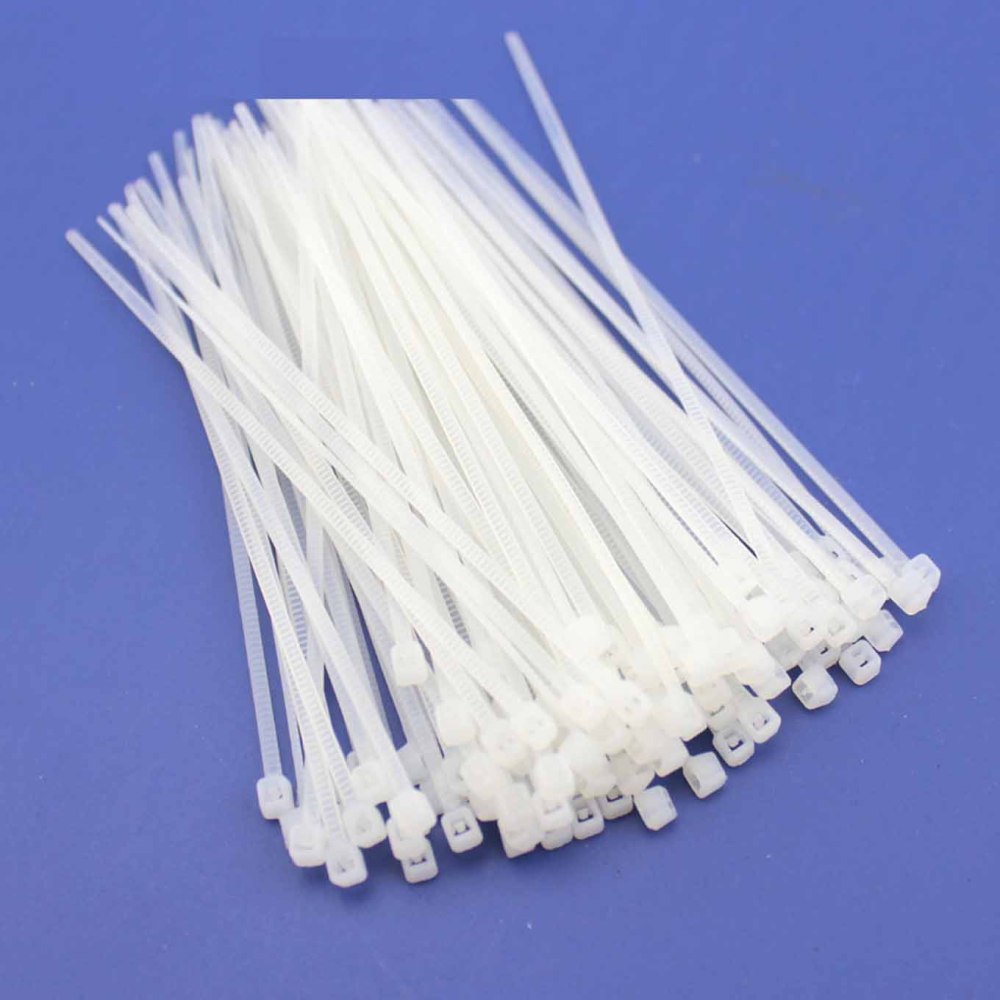 2*100mm White Plastic Self-locking Cable Tie （100pcs)