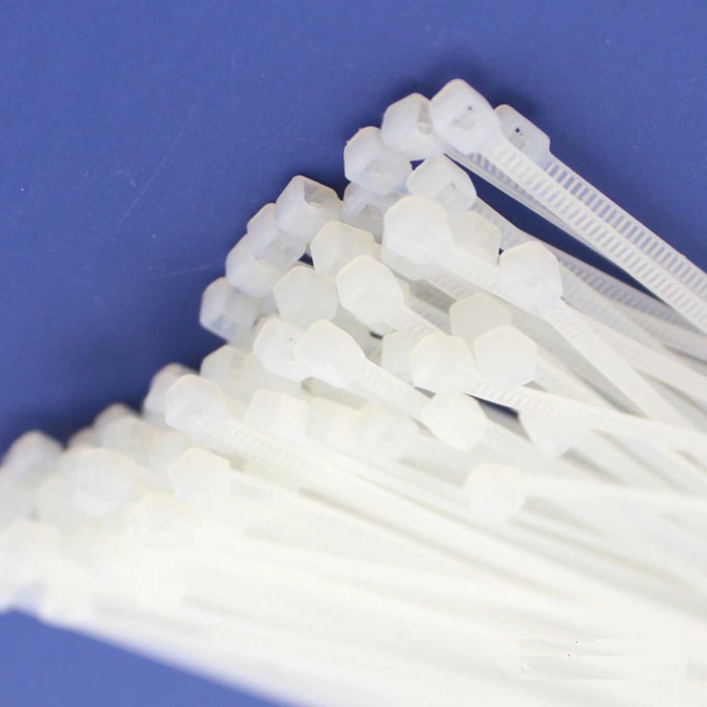 2*100mm White Plastic Self-locking Cable Tie （100pcs)