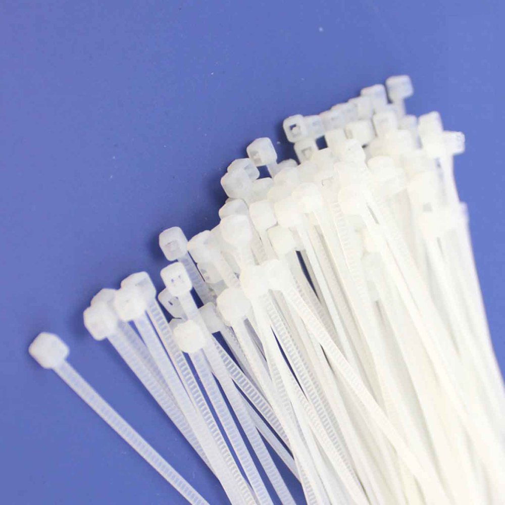 2*100mm White Plastic Self-locking Cable Tie （100pcs)