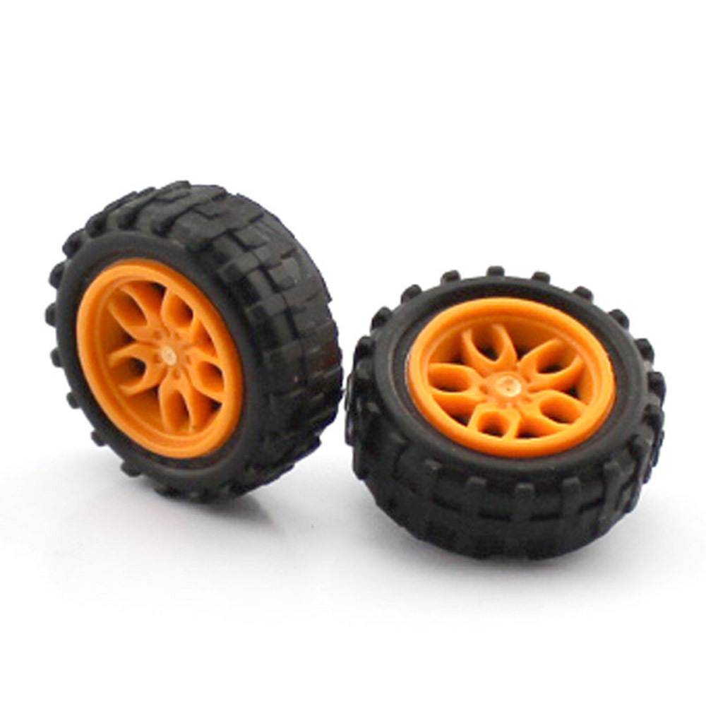 2 * 18mm Plastic Yellow Mini Wheels