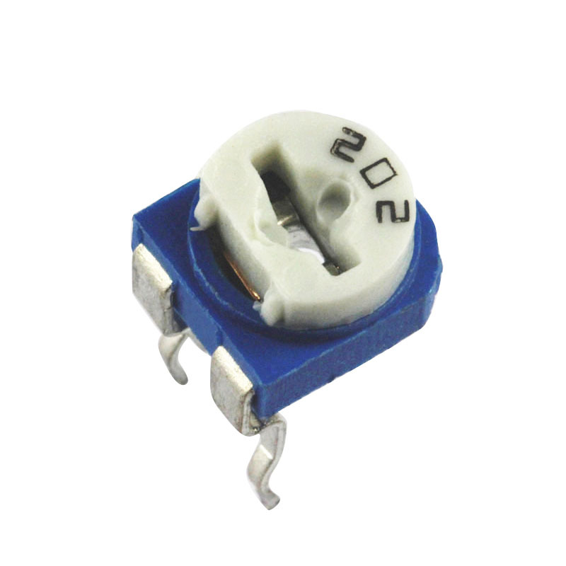 Horizontal 202 (2K) Blue White Adjustable Resistor