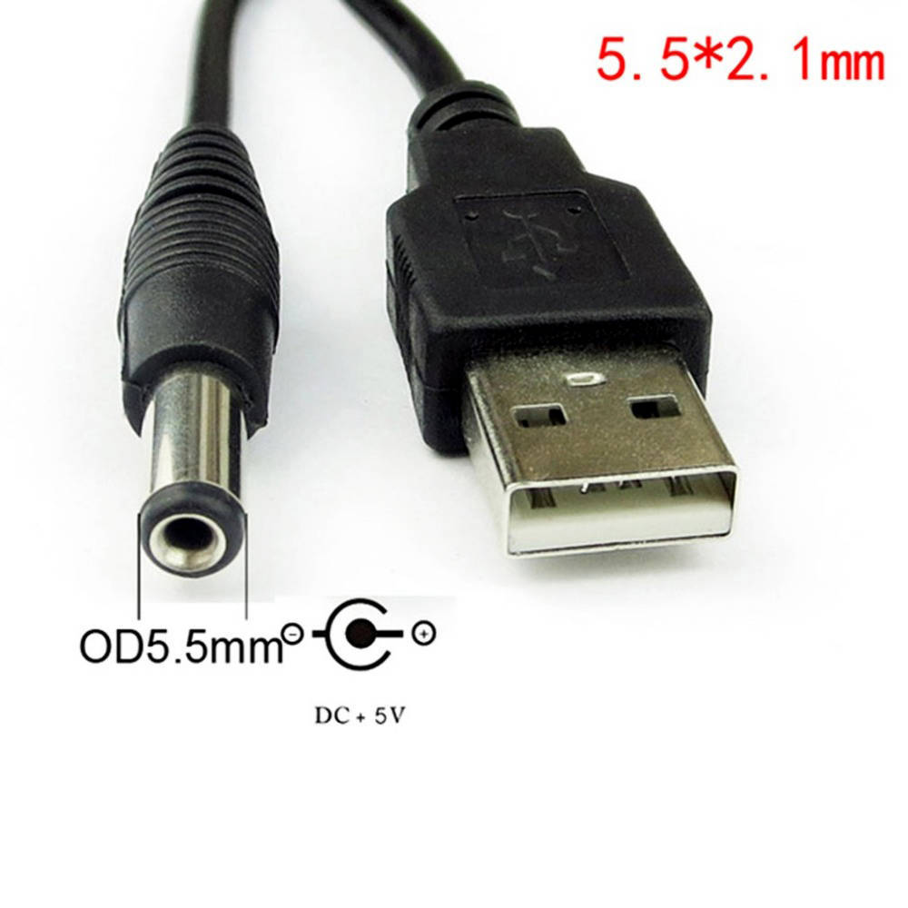 USB DC5.5 x2.1mm Wire Connector DC Plug Power Cable