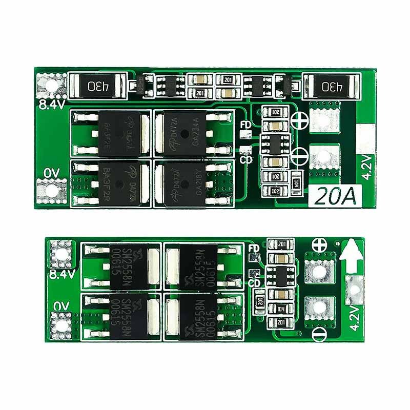 2S 20A BMS 7.4V 8.4V 18650 Lithium Battery Protection Board