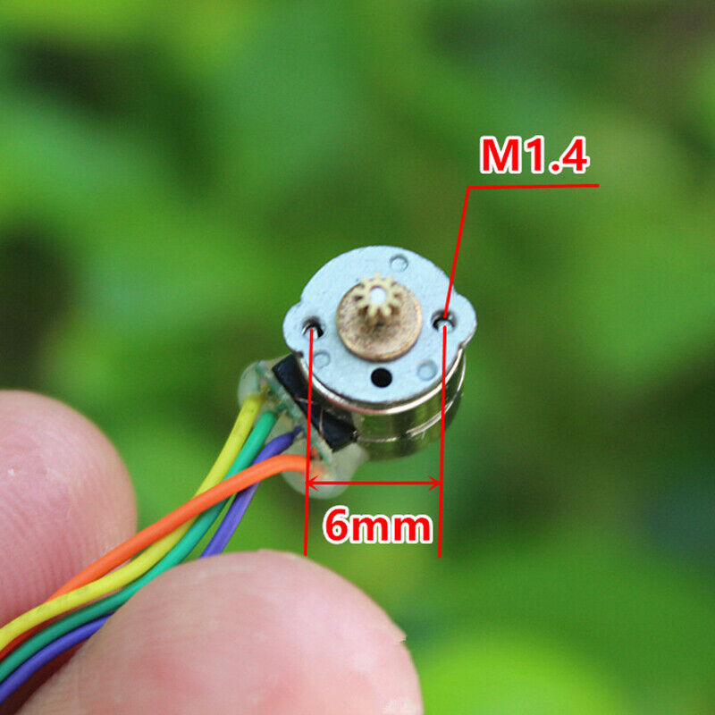 1Pair Mini 8mm  2-phase 4-wire Stepping Motor With 9 Teeth Copper Gear