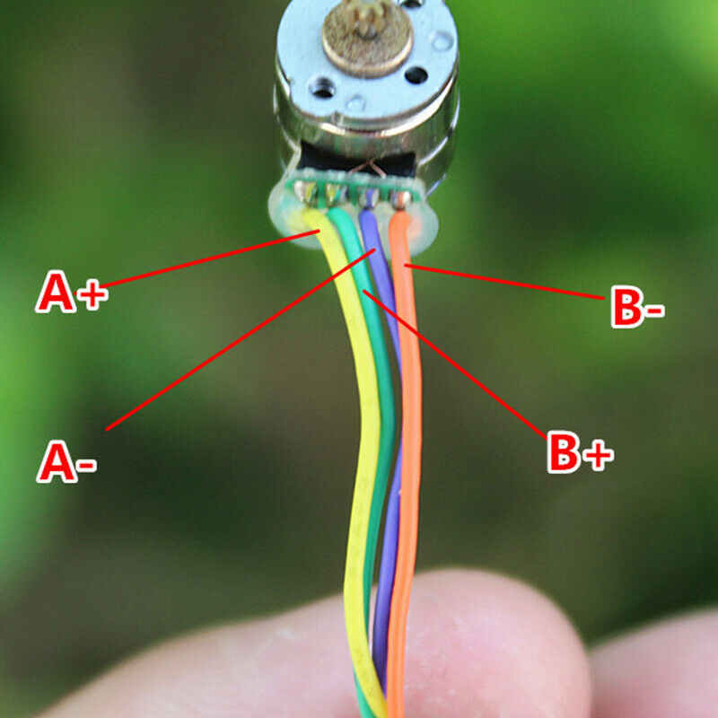 1Pair Mini 8mm  2-phase 4-wire Stepping Motor With 9 Teeth Copper Gear