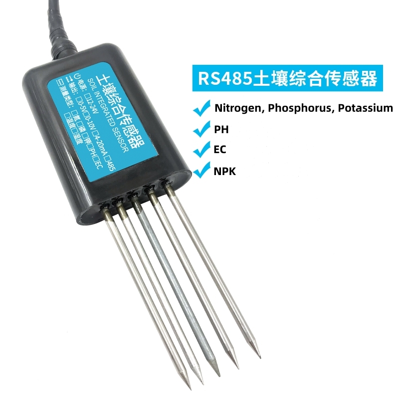 Agricultural Soil 7 in 1 Detector Temperature And Humidity Sensor Conductivity Nitrogen, Phosphorus, Potassium, PH, EC, NPK
