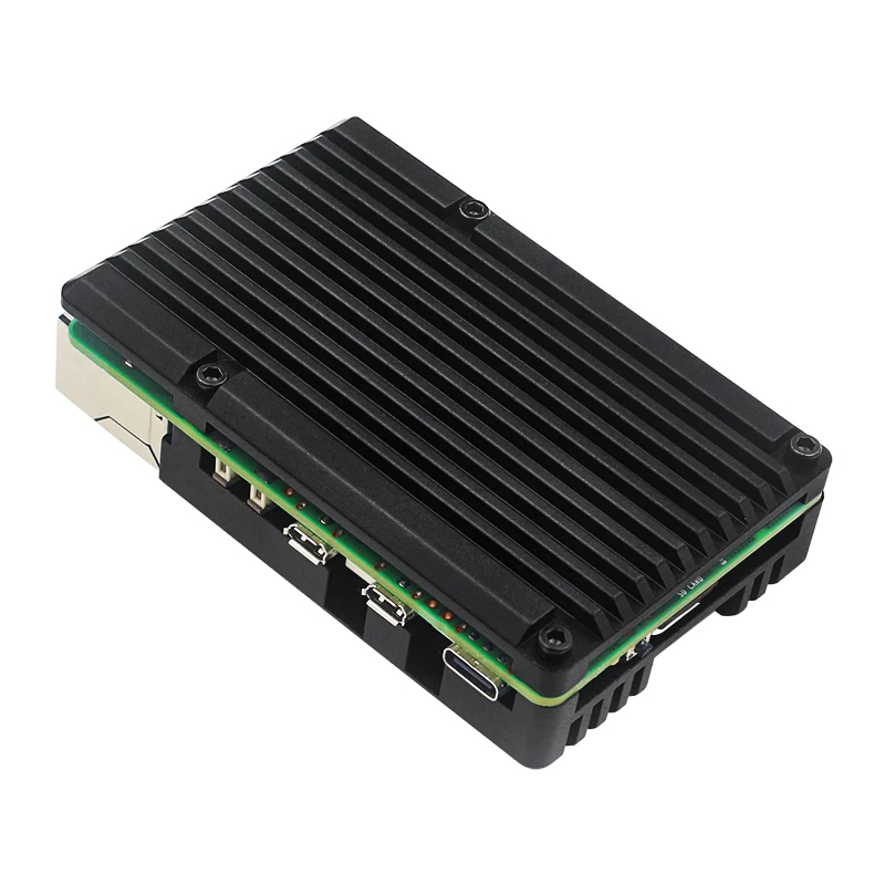 Raspberry Pi 5 Aluminum Case Metal Shell with Cooling Fan Silicone Heatsink Active Passive Cooling Radiator Cooler For RPi 5