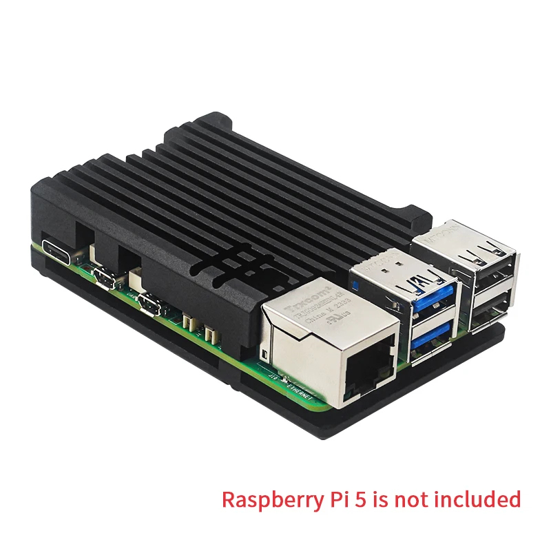 Raspberry Pi 5 Aluminum Case Metal Shell with Cooling Fan Silicone Heatsink Active Passive Cooling Radiator Cooler For RPi 5