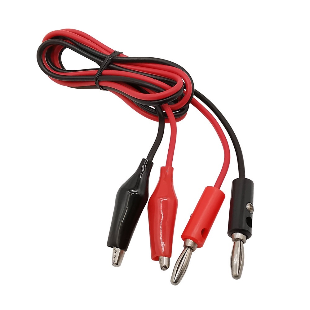 1 Pair 1m Banana Plug to Alligator Clip Red-Black Test Leads