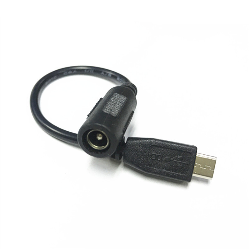 DC 5.5*2.1 Female to Micro USB Male Cable Adapter Converter