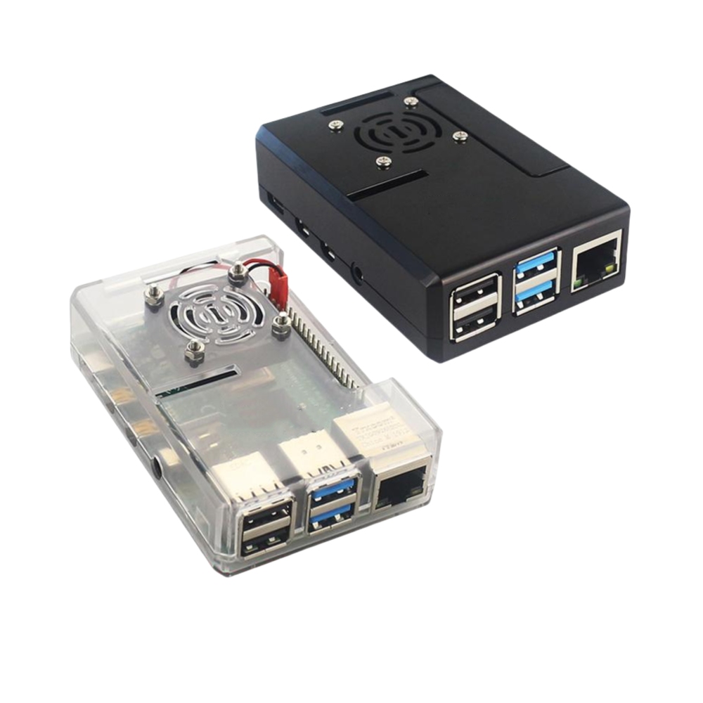 Black Transparent Raspberry PI 4th Generation B ABS Case + Fan Raspberry PI4B Protective Kit