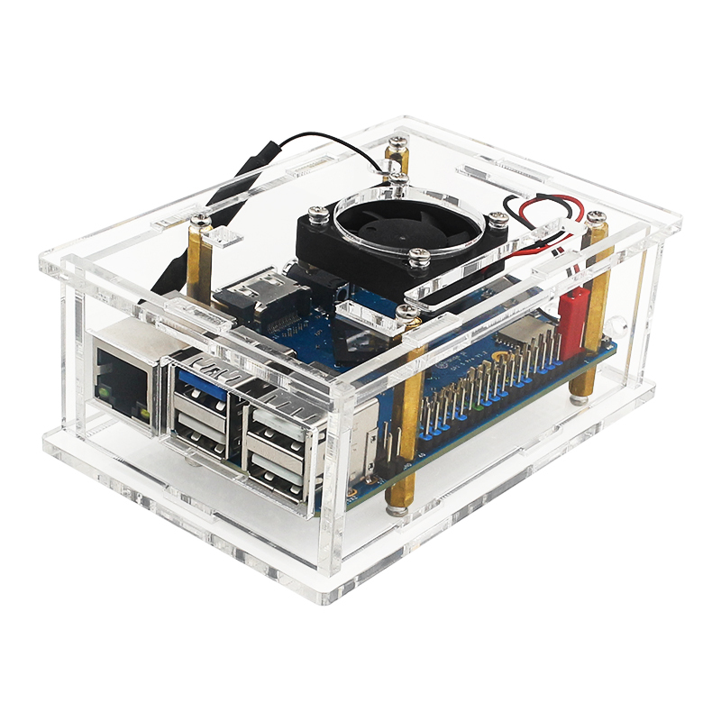 Orange Pi 5Pro Ultra Transparent Acrylic Shell Fan Antenna Protective Shell (Without Orange pi 5Pro)