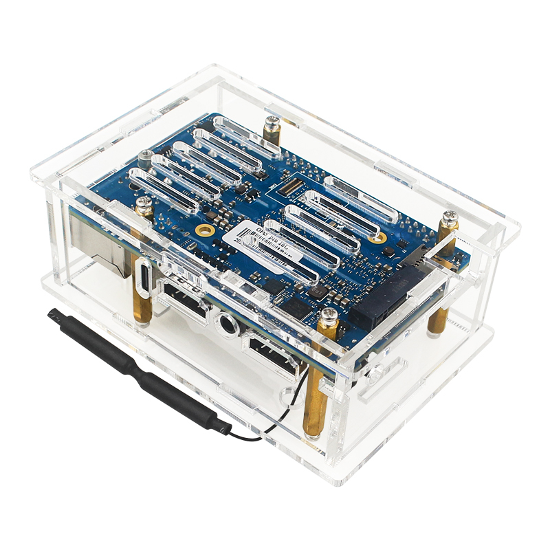 Orange Pi 5Pro Ultra Transparent Acrylic Shell Fan Antenna Protective Shell (Without Orange pi 5Pro)