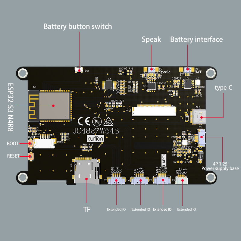 ESP32-S3 2.8/4.3-inch IPS Smart Touch Screen Development Board WIFI And Bluetooth 240MHZ