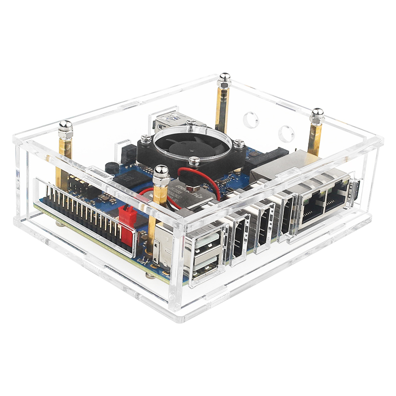 Orange Pi 5PLUS Acrylic Shell Fan WIFI Bluetooth Receiver Orange PI 5PLUS Shell (Without Orange Pi 5PLUS)