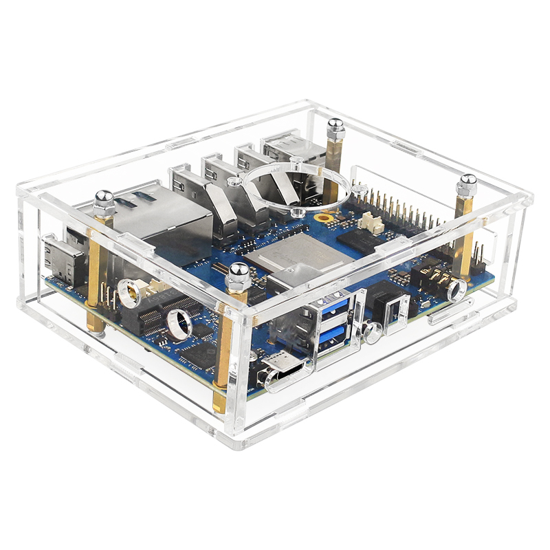 Orange Pi 5PLUS Acrylic Shell Fan WIFI Bluetooth Receiver Orange PI 5PLUS Shell (Without Orange Pi 5PLUS)