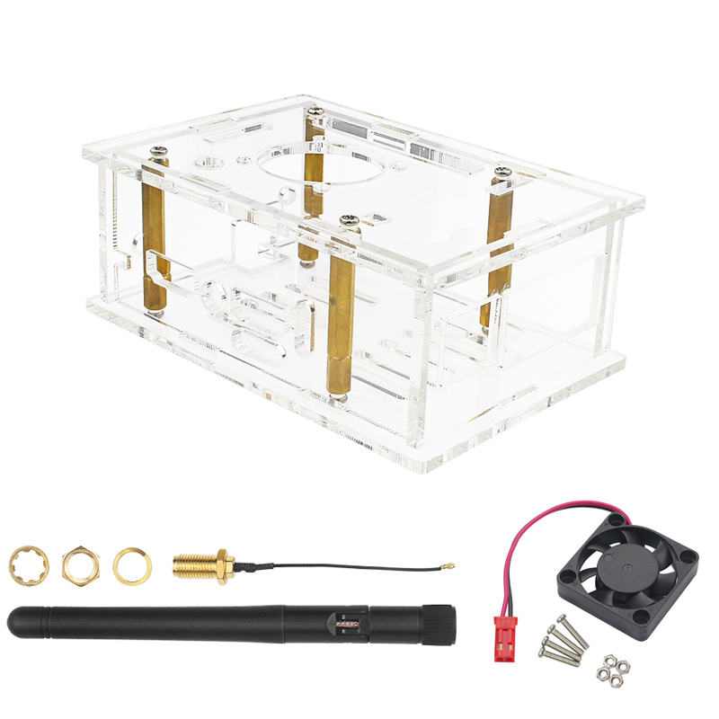 Orange Pi 5Pro Ultra Transparent Acrylic Shell Fan Antenna Protective Shell (Without Orange pi 5Pro)