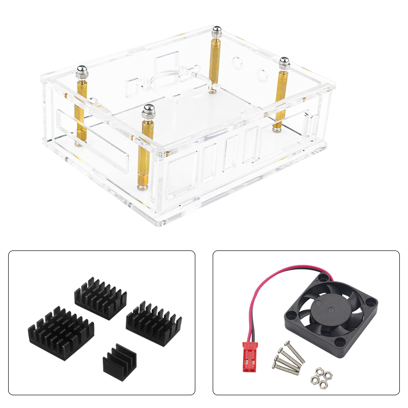 Orange Pi 5PLUS Acrylic Shell Fan WIFI Bluetooth Receiver Orange PI 5PLUS Shell (Without Orange Pi 5PLUS)