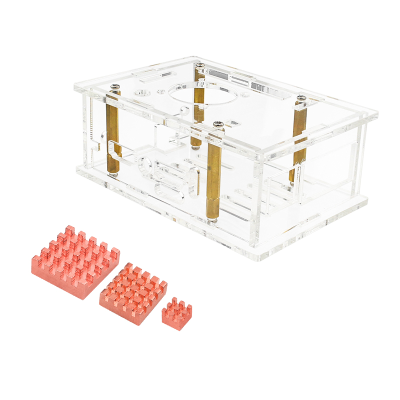 Orange Pi 5Pro Ultra Transparent Acrylic Shell Fan Antenna Protective Shell (Without Orange pi 5Pro)