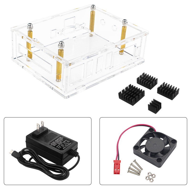 Orange Pi 5PLUS Acrylic Shell Fan WIFI Bluetooth Receiver Orange PI 5PLUS Shell (Without Orange Pi 5PLUS)