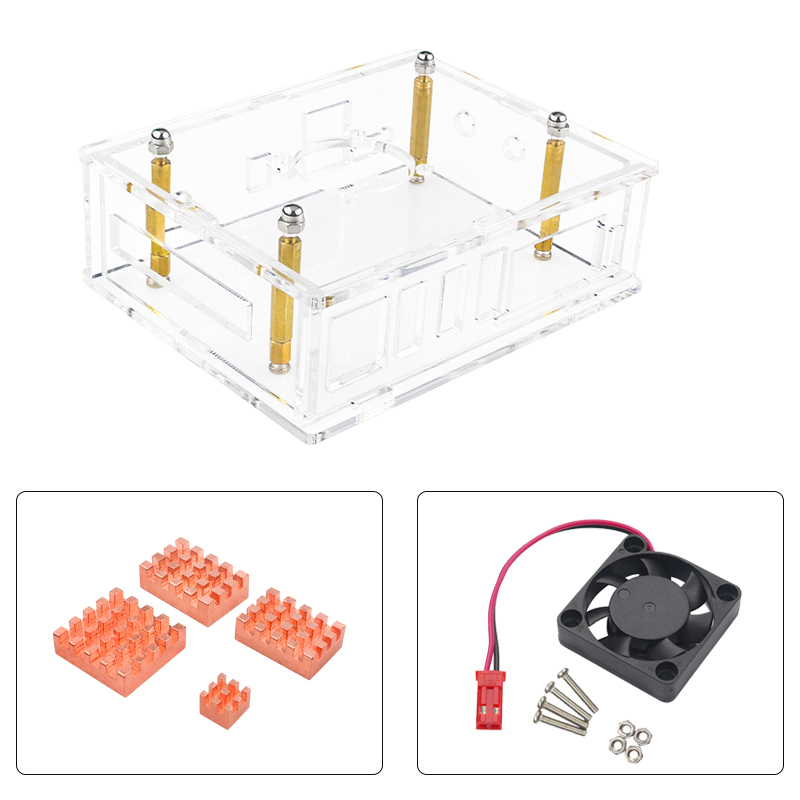 Orange Pi 5PLUS Acrylic Shell Fan WIFI Bluetooth Receiver Orange PI 5PLUS Shell (Without Orange Pi 5PLUS)