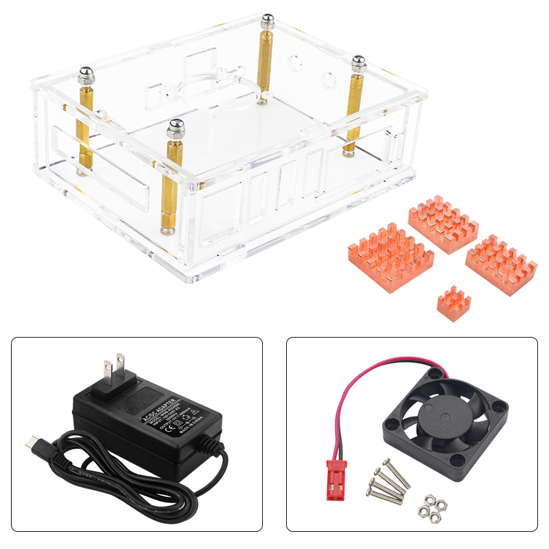 Orange Pi 5PLUS Acrylic Shell Fan WIFI Bluetooth Receiver Orange PI 5PLUS Shell (Without Orange Pi 5PLUS)