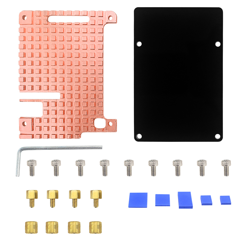 Raspberry PI 5/4B Pure Copper Heat Sink Shell (Without Raspberry PI 5/4B)