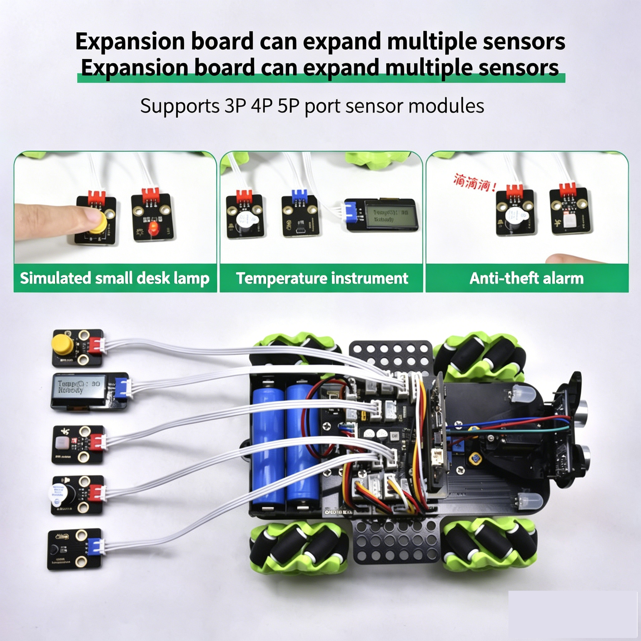 Microbit Mecanum Wheel Smart Car Omnidirectional Python Graphical Programming Robot Compatible With Lego
