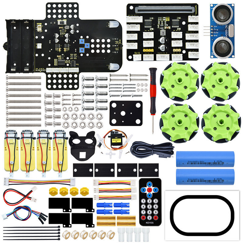 Microbit Mecanum Wheel Smart Car Omnidirectional Python Graphical Programming Robot Compatible With Lego