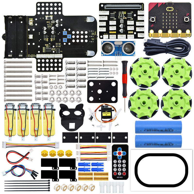 Microbit Mecanum Wheel Smart Car Omnidirectional Python Graphical Programming Robot Compatible With Lego