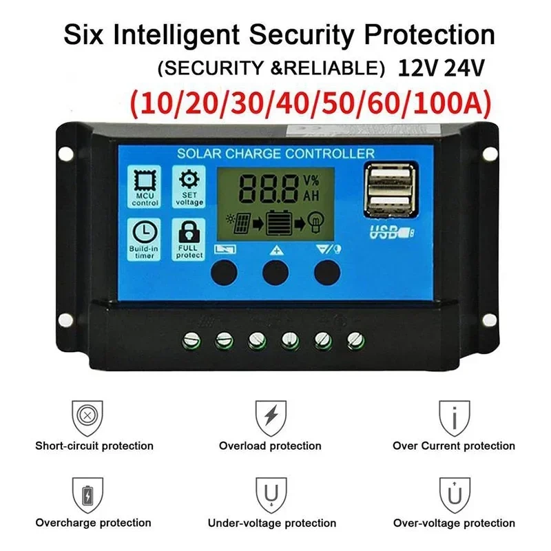 Solar Charge Controller 12V 24V 10A-60A Automatic Street Light Lead Acid Solar Charger