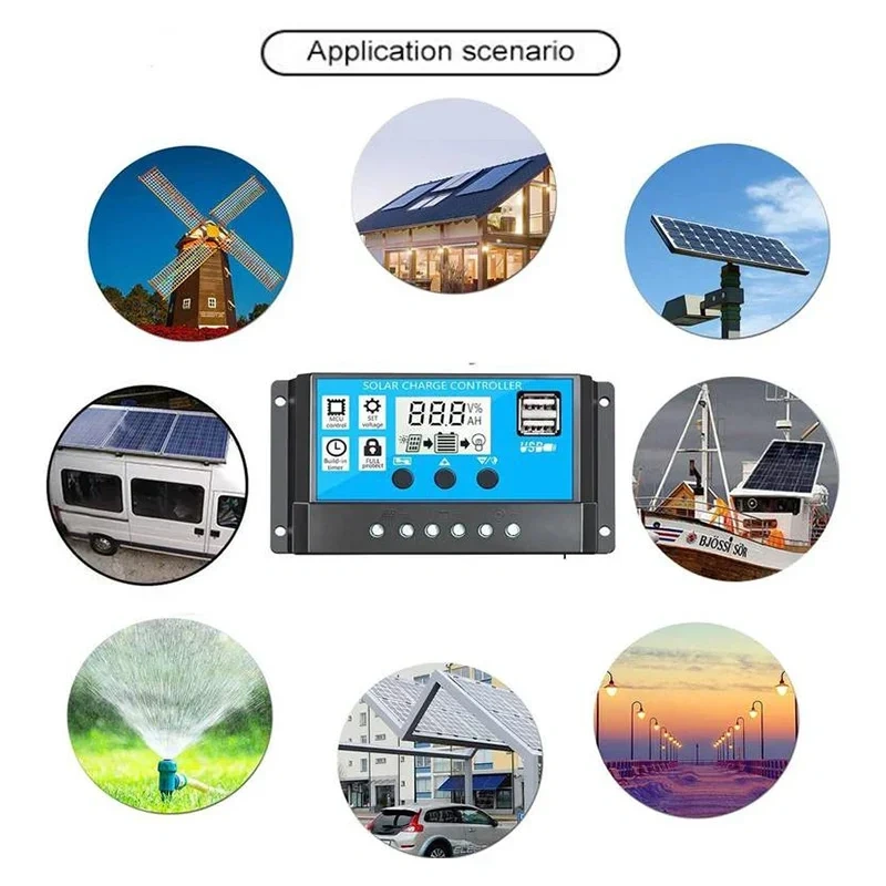 Solar Charge Controller 12V 24V 10A-60A Automatic Street Light Lead Acid Solar Charger