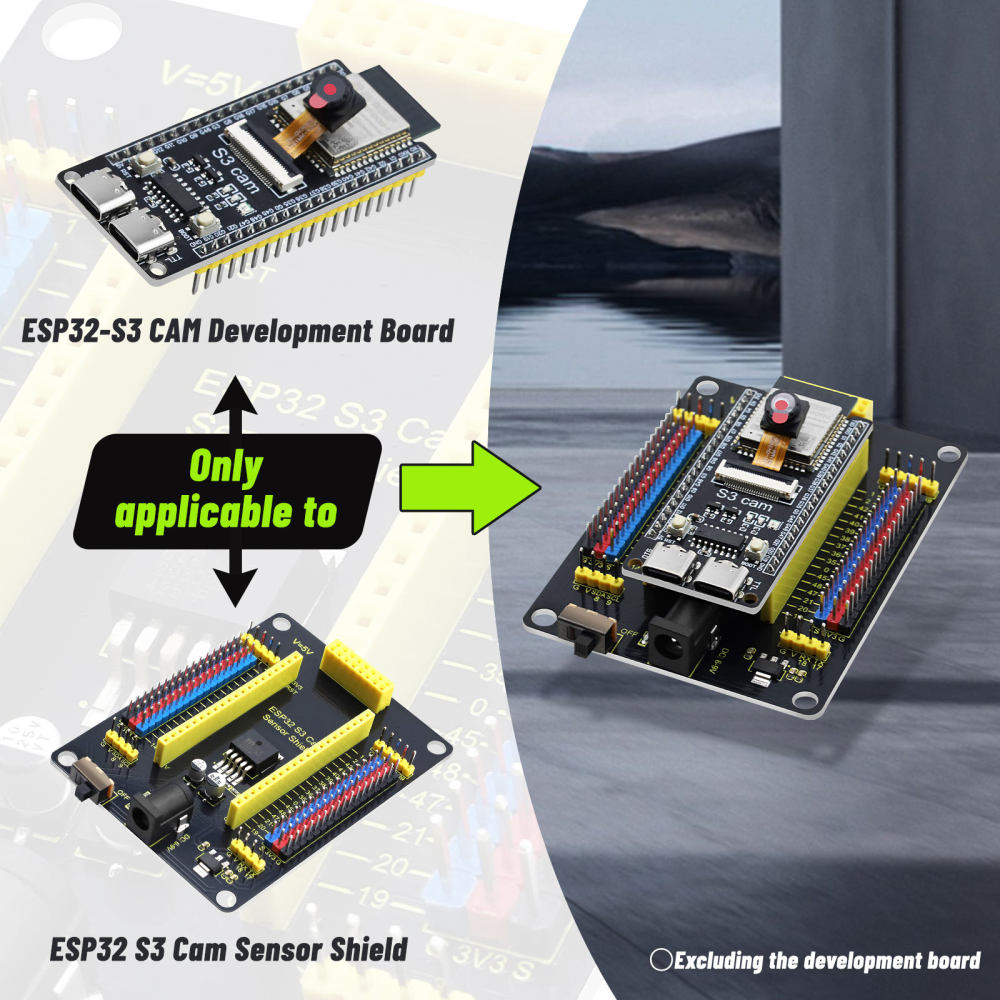 Keyestudio ESP32 S3 Cam Sensor Shield Expansion Board Compatible with ESP32-S3 CAM Development Board