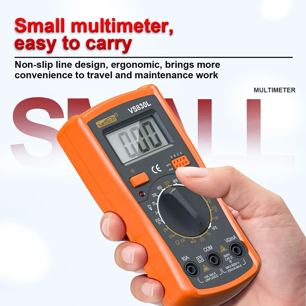VS830L Portable Digital Multimeter Multi-function Voltage Current Resistance Tester for Electrical Maintenance