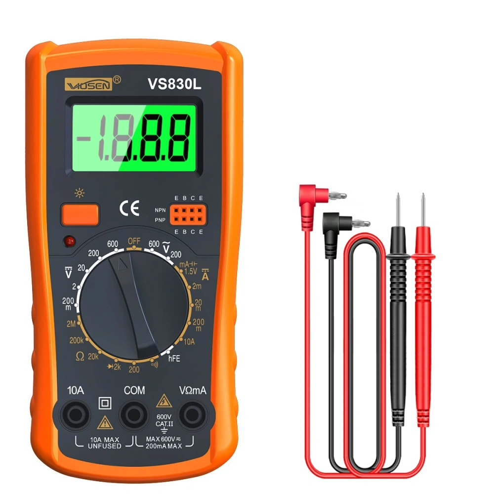 VS830L Portable Digital Multimeter Multi-function Voltage Current Resistance Tester for Electrical Maintenance