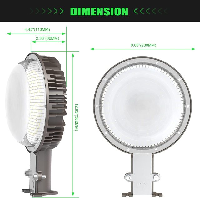 Ngtlight® 80W LED Barn Light 9600LM IP65 5000K Daylight Wall Mount Exterior Farm Light Fixture