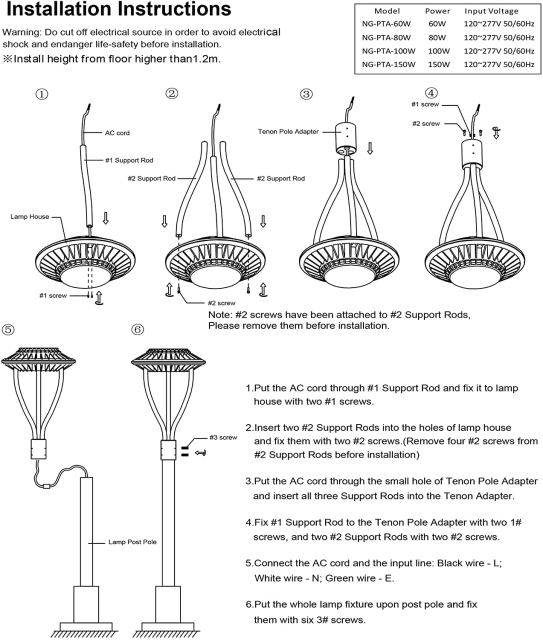 Ngtlight® 100W Led Post Top Lights With Photocell 14000Lm 5000K LED Circular Area Pole Light [600W Equivalent] IP65 Waterproof