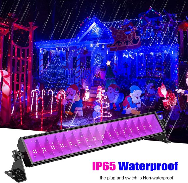 Ngtlight® 80W UV LED Black Light Bar With AC120V Plug IP65 Waterproof Blacklights With ON/Off Switch