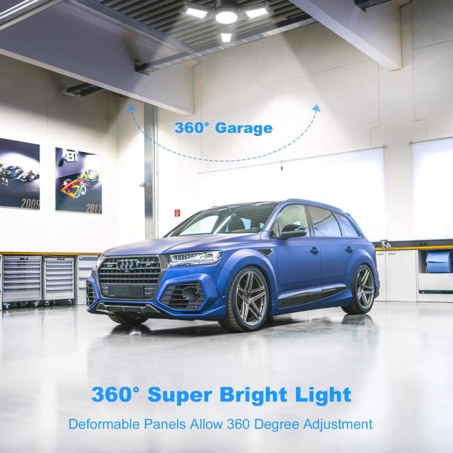 Ngtlight® 100W LED Deformable Garage Light 12000LM ETL Listed E26 3-Panel 5000K