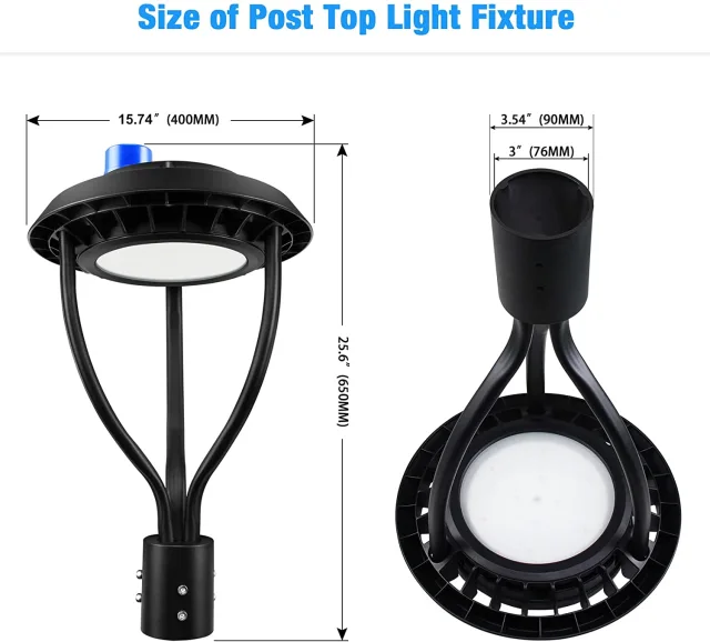 Ngtlight® 60W Led Post Top Lights With Photocell 8400Lm 5000K LED Circular Area Pole Light [300W Equivalent] IP65 Waterproof