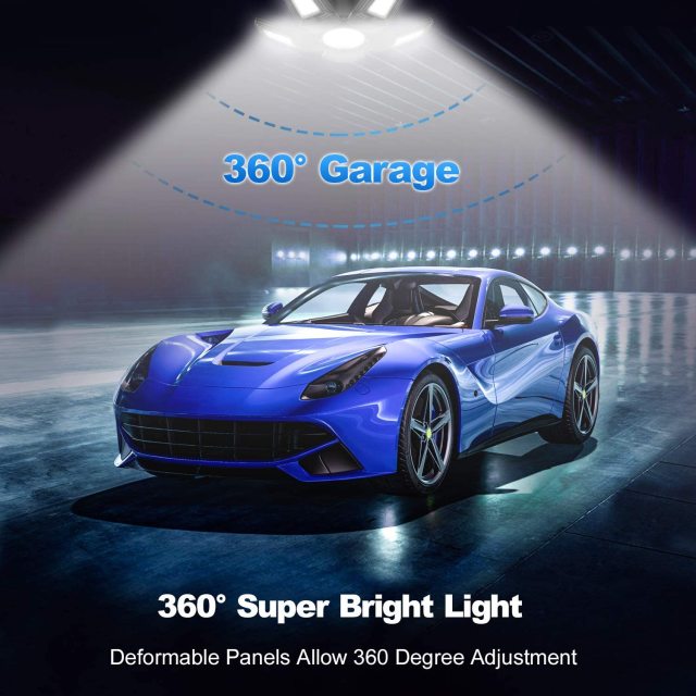 Ngtlight® 150W Deformable LED Garage Lights ETL E26 Base 18000LM 5-Leaf 5000K For Garage Warehouse Basement Workshop