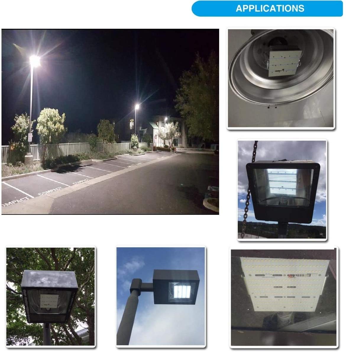 Details about   DLC 150W 240W 300W LED Parking Lot Area Light HPS Shoebox LED Retrofit Kits E39 