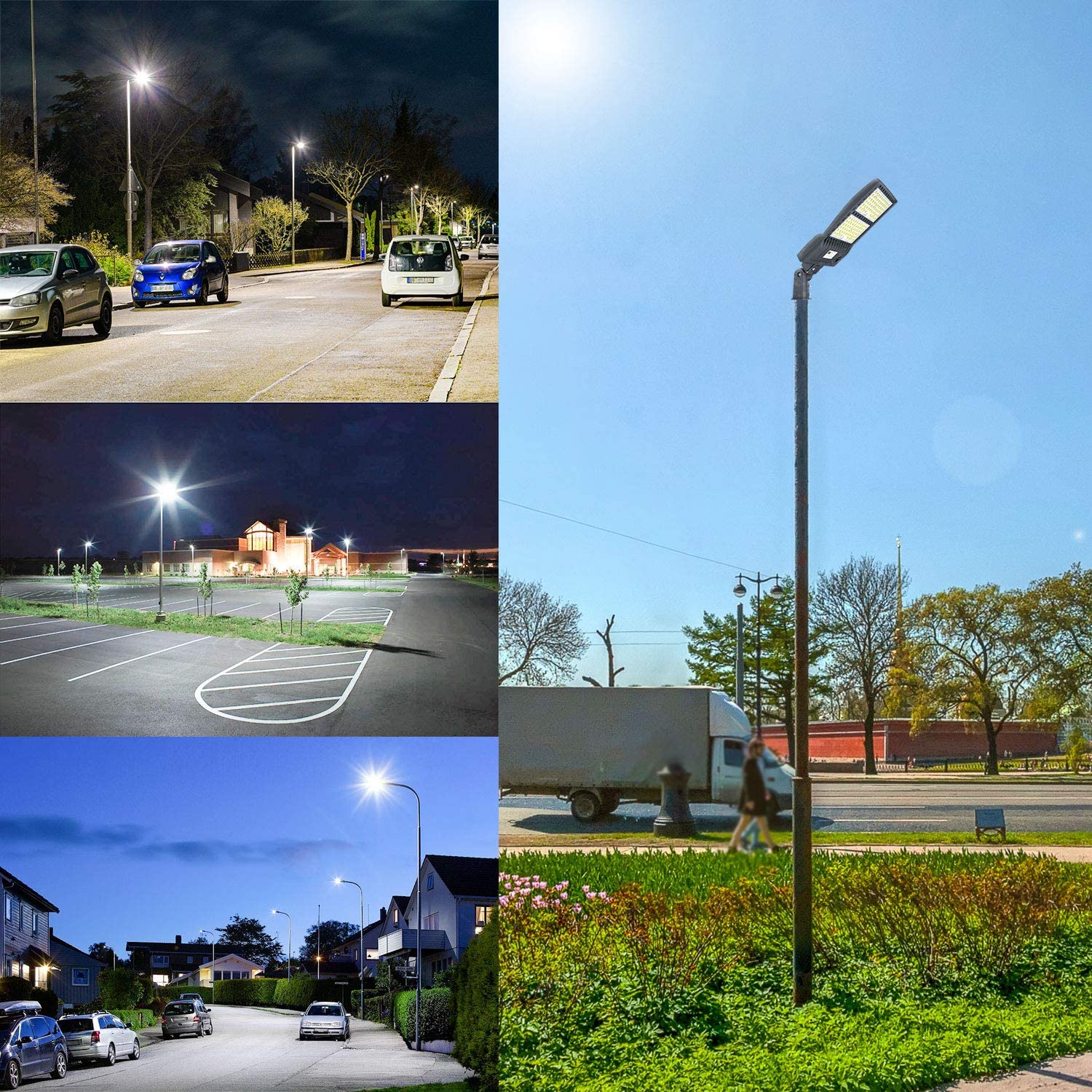 LED Shoebox Parking Lot Lights 320W Commercial Outdoor Area Street Pole Lighting 