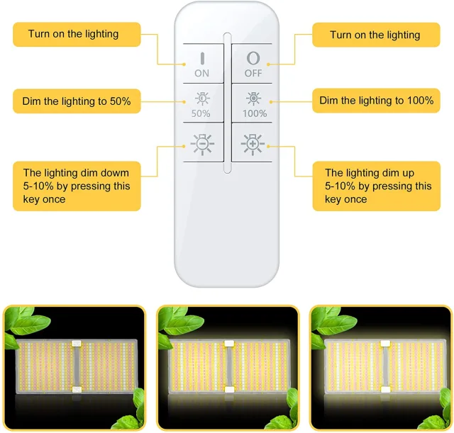 Ngtlight® 2000W LED Plant Grow Light with Remote Control Daisy Chain Dimmable Full Spectrum