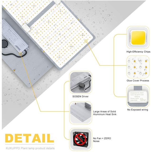 Ngtlight® 2000W LED Plant Grow Light with Remote Control Daisy Chain Dimmable Full Spectrum